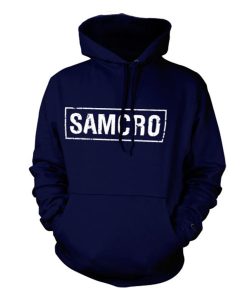 SAMCRO Distressed hoodie Motorsykkel marineblå Blå Hettegenser Sons of Anarchy merch orginal
