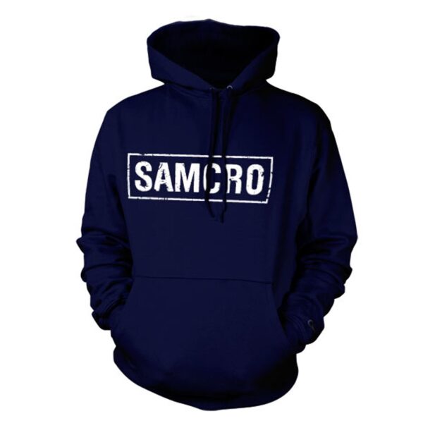 SAMCRO Distressed hoodie Motorsykkel marineblå Blå Hettegenser Sons of Anarchy merch orginal
